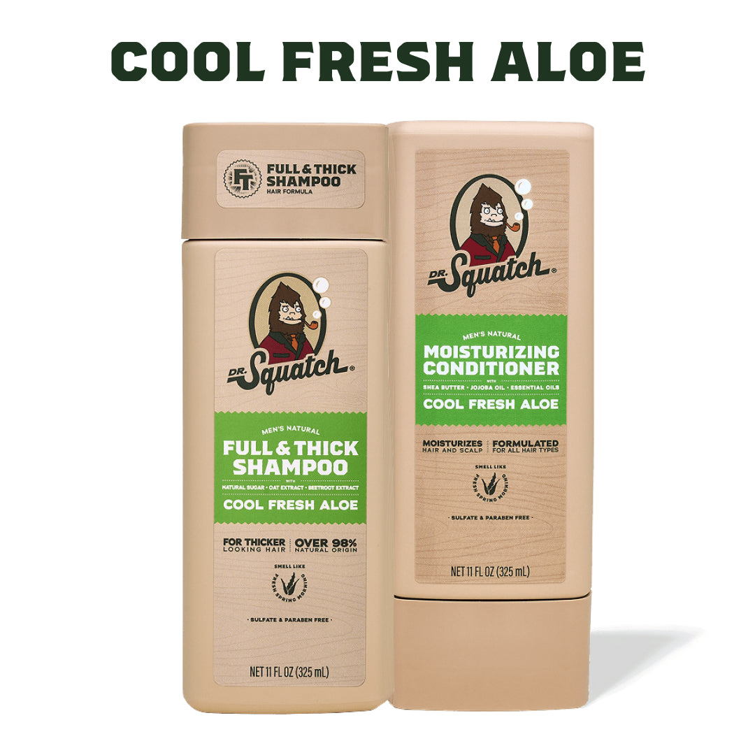 Hair Care Kit + Free Scalp Scrubber | Full & Thick Shampoo | Moisturizing Conditioner | Natural Products for Men V9