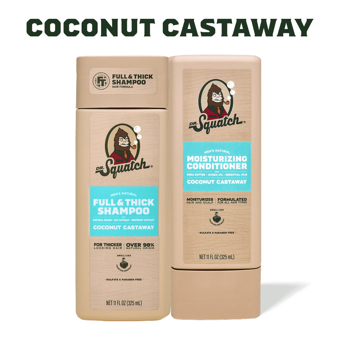 Hair Care Kit + Free Scalp Scrubber | Full & Thick Shampoo | Moisturizing Conditioner | Natural Products for Men V9