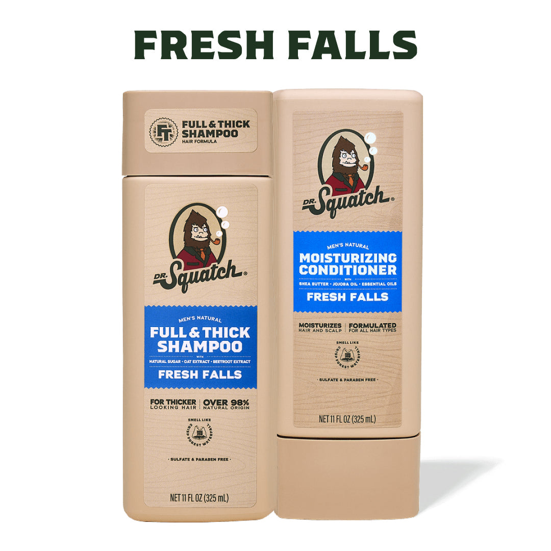 Hair Care Kit + Free Scalp Scrubber | Full & Thick Shampoo | Moisturizing Conditioner | Natural Products for Men V9