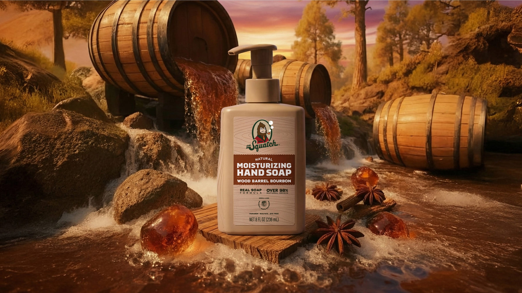 Wood Barrel Bourbon Hand Soap V6